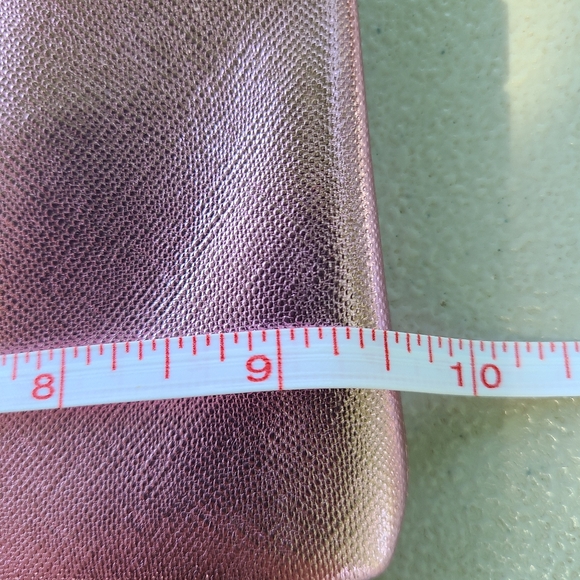 Betsey Johnson Saffiano Blush Metallic Bow Wristlet‎ Clutch Pouch zip bag - Picture 7 of 16